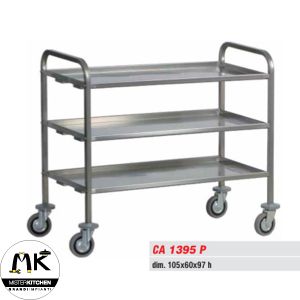 Carrello di servizio inox trasporto pesante - CA 1395P - FORCAR