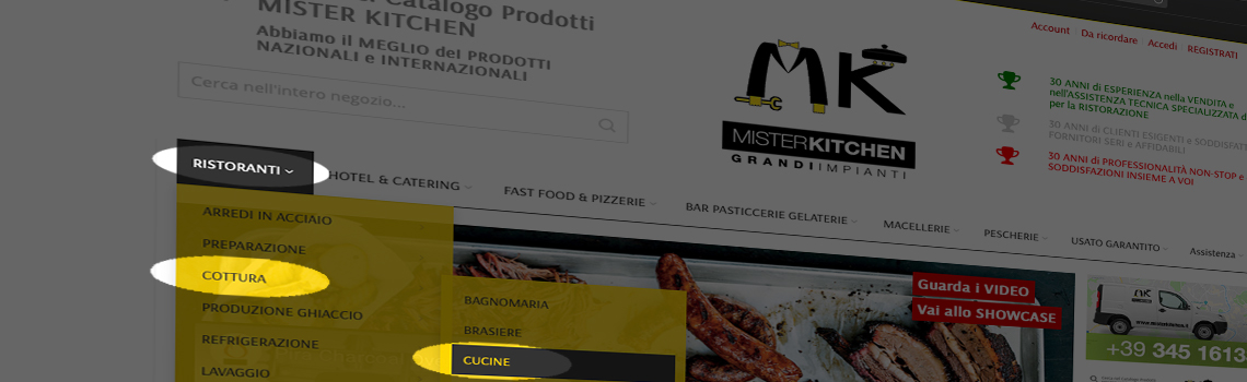 Naviga il catalogo Mister Kitchen in base alla tua attività! Scegli la tua attività